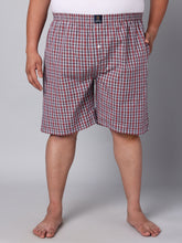 Men's Orange/Marron, 100% Cotton, Checks, Regular Fit, Inner Elastic, Mid-Rise, Boxers